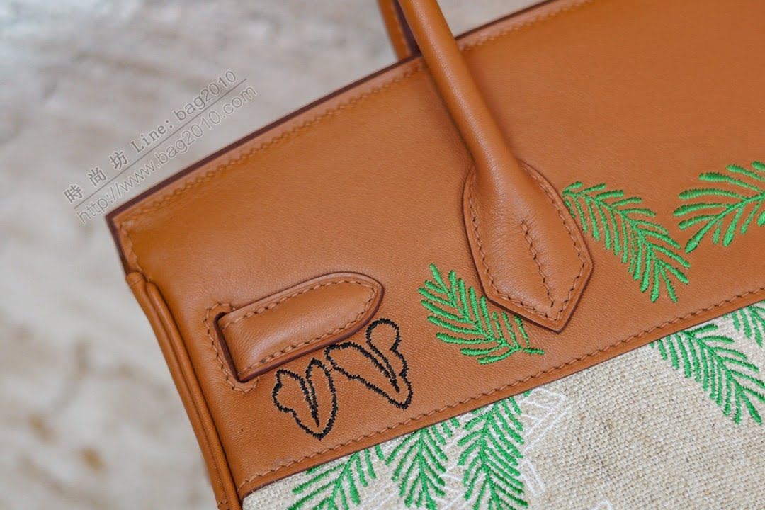 Hermesn鉑金女包 愛馬仕Birkin手提包 愛馬仕新款刺繡鉑金包  am2279